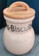 Pojemnik ceramiczny na ciastka ogórki pieczywo chlebak beczułka  retro