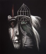 Oryginalny obraz ręcznie grawerowany na blasze ...