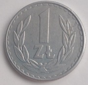 1 ZŁOTY 1986 - AWERS  NIEDOBITE CYFRY I LITERY 