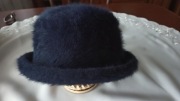 Kapelusz damski na zimę granatowy moher