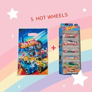Zestawy prezentowe upominkowe grupowe dla dzieci Hot Wheels 5 szt.i torebka