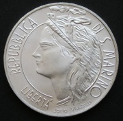 San Marino 1000 lirów 1986 - MŚ Meksyk - piłka - srebro - stan menniczy