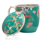 Kubek z sitkiem - kwiaty na zielonym tle od Englis