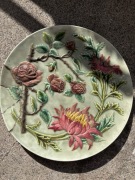 Kwiatowa dekoracja ścienna Schutz Austria ceramika  przedwojenna