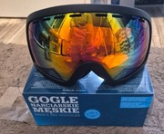 Gogle narciarskie snowboardowe czarne UV400 | nowe | antyfog