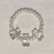 B286 Bransoletka z koralików na gumce Misie Handmade Rękodzieło