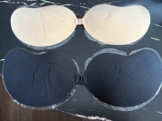 Samonośne biustonosze żelowe czarny i beżowy 2 sztuki miseczka C