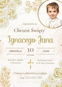 Zaproszenia na Chrzest ze Zdjęciem Dziecka | A5 14x21 | Personalizowane 