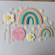 Tęcza na tort figurka cukrowa kwiaty