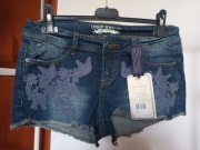 Szorty jeansowe jeansy z haftem XS/S 34/36 