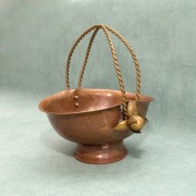 Kociołek miedziany zabytkowy, stary, Pojemnik, Doniczka, Kwietnik