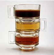 Filiżanki do espresso szkło Arno Italora Joe Colombo lata 60 Włochy UNIKAT