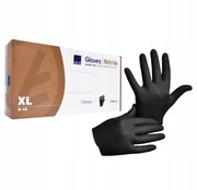 RĘKAWICZKI NITRYLOWE XL czarne BEZPUDROWE "tzw gumowe"100 szt.