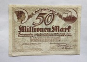 Notgeld 50 MILIONÓW MAREK 1923 - M.Gladbach | Hiperinflacja | Unikat!