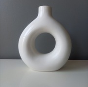 DUŻY BIAŁY WAZON CERAMICZNY OKRĄGŁY