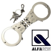 Kajdanki Policyjne Zawiasowe Czeskiej Policji ALFA-PROJ 9927 NOWE.