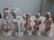 Zestaw 5 figurek ceramicznych kolekcjonerskich Korea