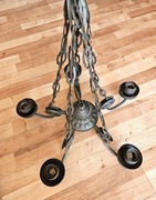 Żyrandol metalowy, pięcioramienny VINTAGE