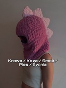 Miękka Zimowa Kominiarka na Kask Narciarski Unisex Smok Krowa Koza Pies