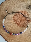 Bransoletka nić jedwabna srebro 925 Baran rubin