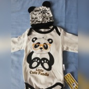 Komplet Panda BODY+półśpiochy+CZAPECZKA
