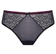 Figi brazyliany Samanta Charlotte M300 r. S, czarne, koronka, majtki tanga
