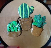 Magnesy na lodówkę handmade zestaw Rośliny 