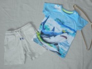 Zestaw Koszulka t-shirt rekin + spodenki 104 110 cm #88