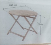 Stół ogrodowy okrągły drewniany Solis Naterial