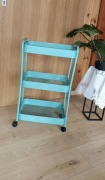 Miętowy wózek organizer na kółkach – 3 półki, metalowy regał