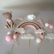 Miś cukrowy na tort roczek figurki 