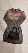 Sweterek szary damski M 38 dłuższy na święta 