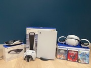 Ps5 + psvr2 + 2 kontrolery + stacja ładowania kontrolerów + 3 gry