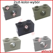 LEGO Technic 3700 KLOCEK 1x2 czarny szary jasny ciemny LBG/DBG/OLD - 2 szt