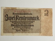 Sprzedam banknot Niemcy 2 rentenmark 1937r. seria D