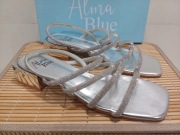 sandały z ozdobnymi kamyczkami Alma Blue roz. 40 wkładka 25,5 cm nowe