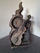 Zegar skórzany skrzypce 49 x 28 cm