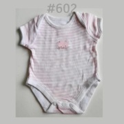 Body dziewczęce 0-3 miesięcy 56-62cm w paski z nadrukiem kotka