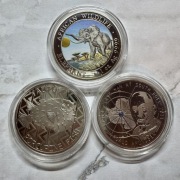 Zestaw 3 Monet Somalijski Słoń Tokelau Tautu Porcurine Fish Road Amundsen