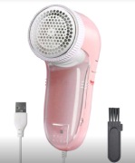 Golarka do ubrań elektryczna usuwacz kłaczków mechów kompaktowa USB różowa