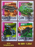 Znaczki fauna:889: płazy, żabki- Rep. Gwinei Bissau 2015r 