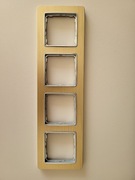 Schneider sedna elements 4 poczwórna ramka złoto szczotkowane 