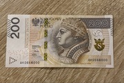 Banknot 200zł AK0666000 kolekcjonerski