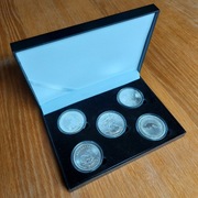 Zestaw #2. Wielka Piątka. 5 x Srebrna Moneta Bulionowa. 5 x uncja srebra. 