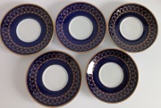 PIĘKNA PORCELANA FREIBERG ECHT KOBALT SPODKI TALERZYKI 5 SZTUK 