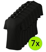 7 sztuk t-shirt czarny dziecięcy 110 bawełna