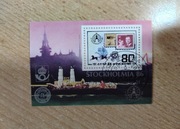 Bloczek Korea Północna Wystawa Filatelistyczna Sztokholm 1986 r., kasowany