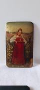 Stara Miniatura Lakierowana Rosja Fedoskino Folklor