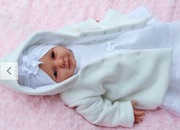 Płaszczyk biały elegancki + czapeczka gratis 