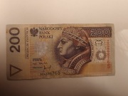 Banknot 200 zł 1994, numer AD4656765